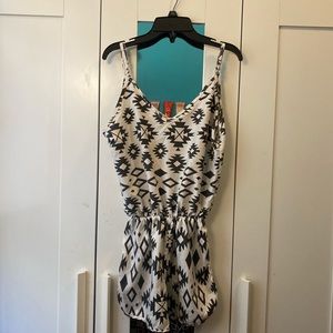 black and white romper